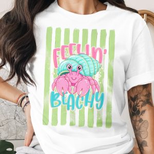 Comfort Colors® Feelin' Beachy Hermit Crab T-Shirt, Cute Summer Beach Vacation Tee, Coastal Life Ocean Animal Shirt, Tropical Gift for Her