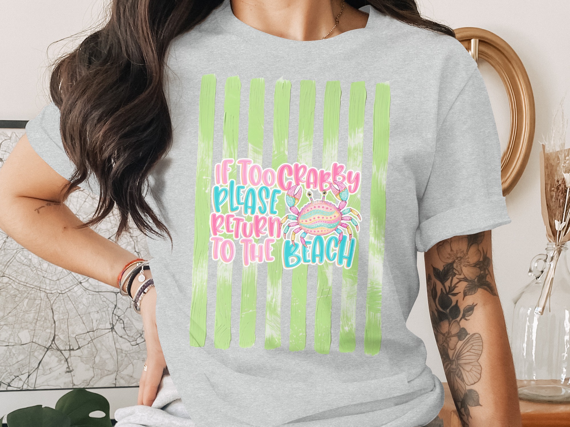 Comfort Colors® Crabby Beach T-Shirt, Funny Vacation Tee, Coastal Life Shirt, Summer Beach Trip Gift, Humorous Crab Graphic Tee for Her - Image 2