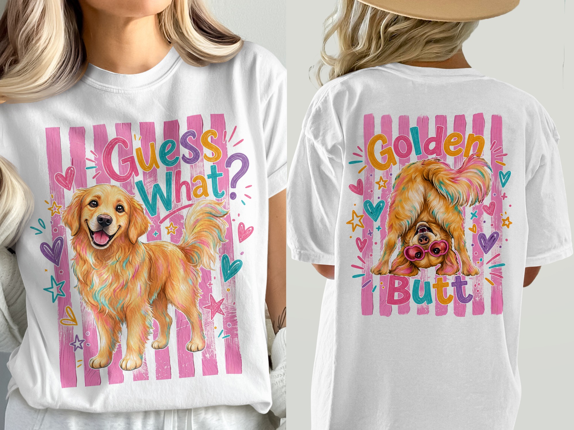 Golden Retriever T-Shirt, Funny Dog Mom Shirt, Front & Back Comfort Colors 1717® Tee, Cute Dog Lover Gift