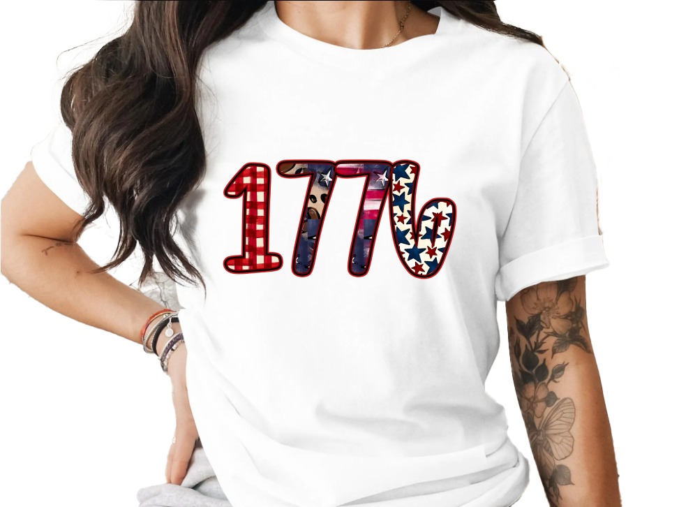 1776 Patriotic T-Shirt, Fourth of July America Tee, Distressed Americana Design, Independence Day Buffalo Plaid Leopard Print