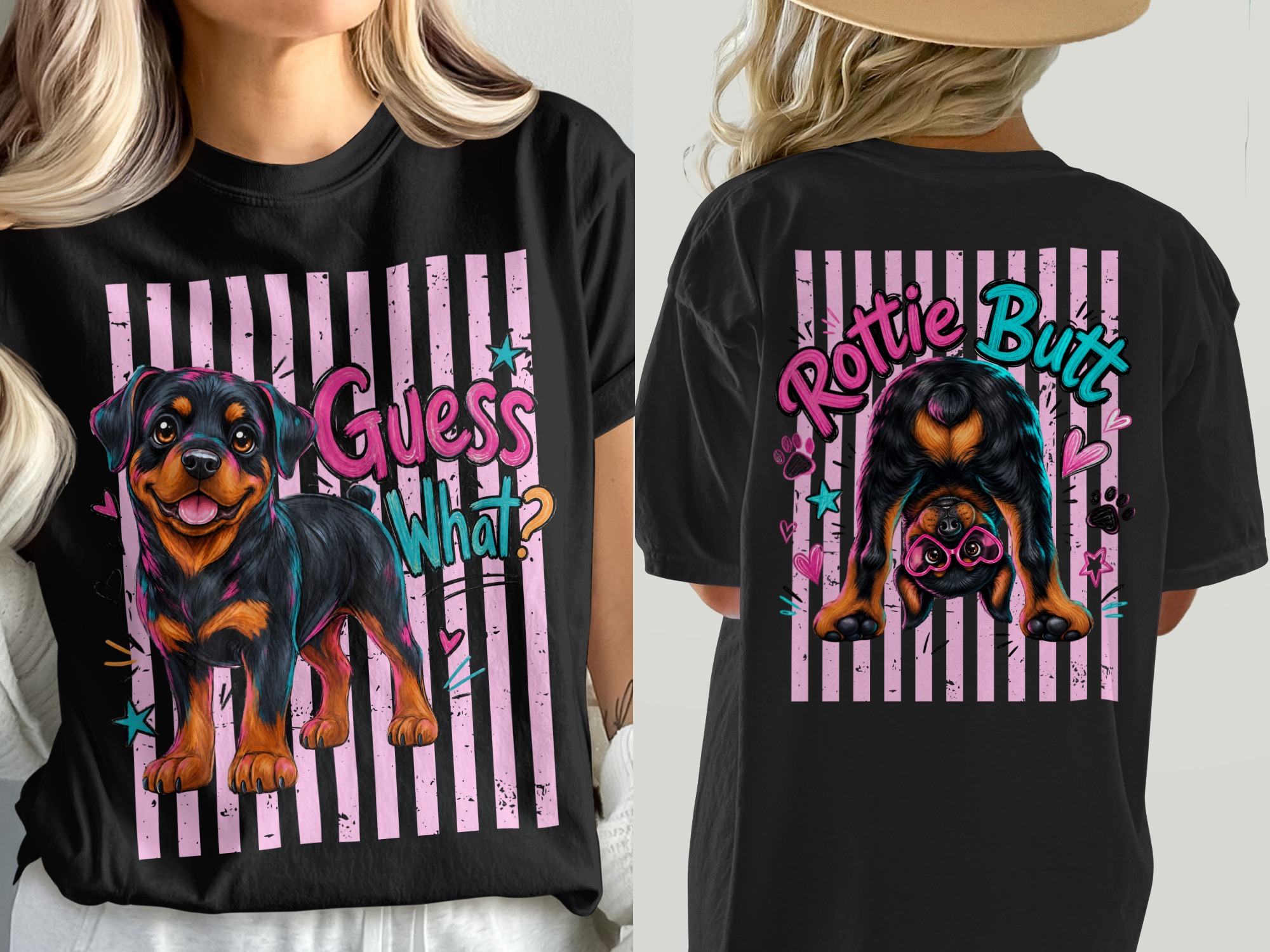 Playful Rottweiler T-Shirt, Comfort Colors ® Cute Puppy Dog Mom Gift, Y2K Aesthetic Tee, Vibrant Pet Lover Shirt - Image 5