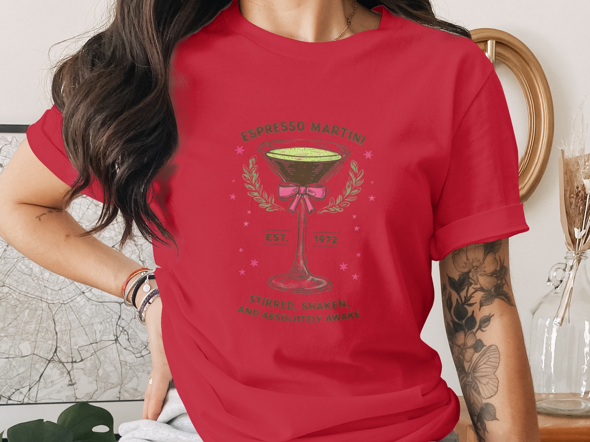 Comfort Colors® Espresso Martini T-Shirt, Retro Cocktail Lover Tee, Est 1972 Drink Shirt, Stirred Shaken Absolutely Awake Coffee Martini - Image 4