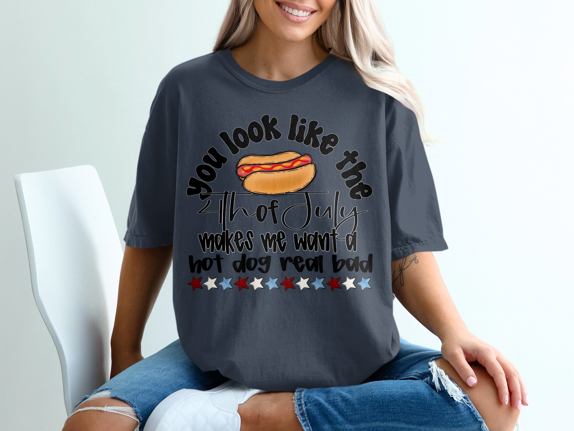 Funny 4th of July Hot Dog T-Shirt | Patriotic Summer Tee with Meme Quote | Independence Day BBQ Party Gift Shirt | Humorous Foodie Top - Image 12