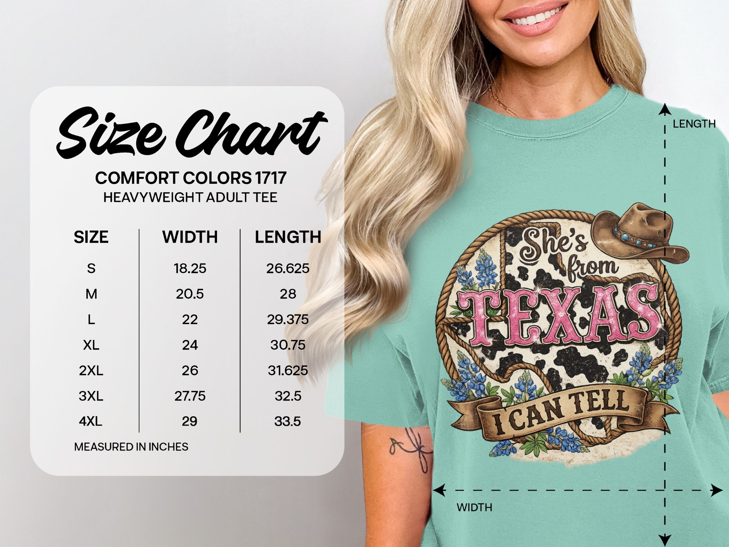 She's From Texas T-Shirt, Texas Pride Cowgirl Tee, Southern Women's Graphic Shirt, Bluebonnet Western Style Gift for Her - Image 6