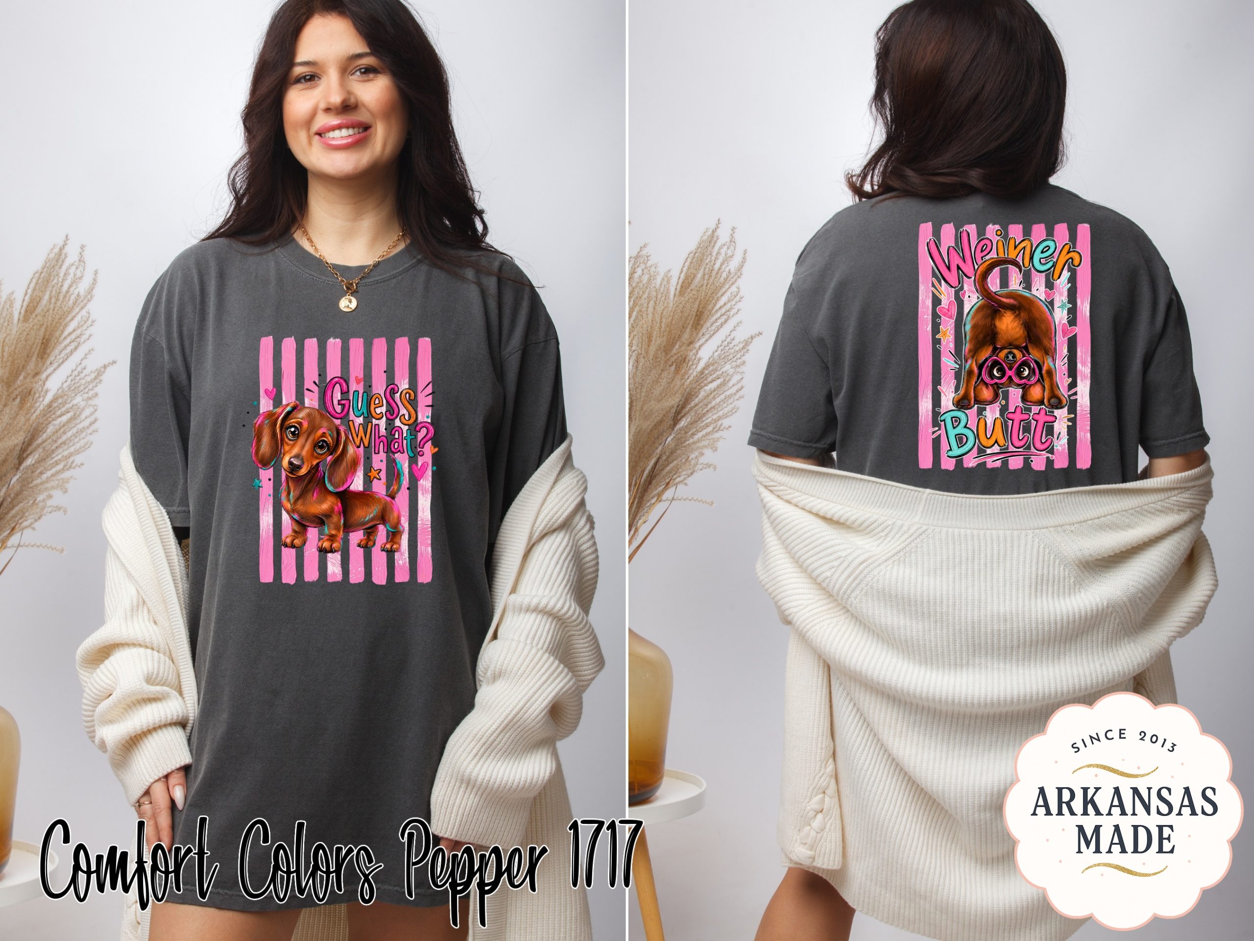 Cute Dachshund T-Shirt, Comfort Colors® Dog Lover Tee, Wiener Dog Mom Gift, Playful Puppy Art Graphic Tee, Aesthetic Animal Lover Shirt - Image 3