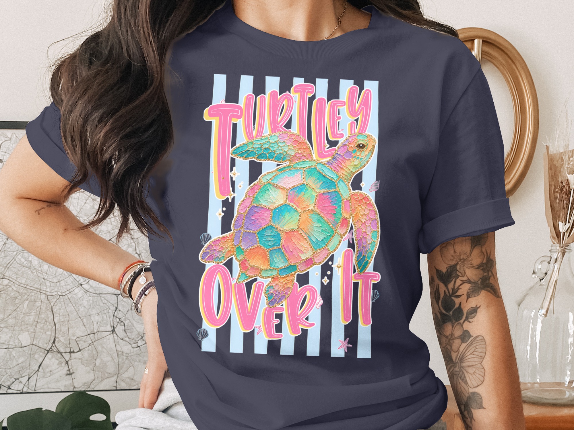 Comfort Colors® Turtley Over It T-Shirt, Funny Sea Turtle, Coastal Beachy Tee, Sarcastic Summer Top, Vacation, Cute Animal Lover Gift - Image 3