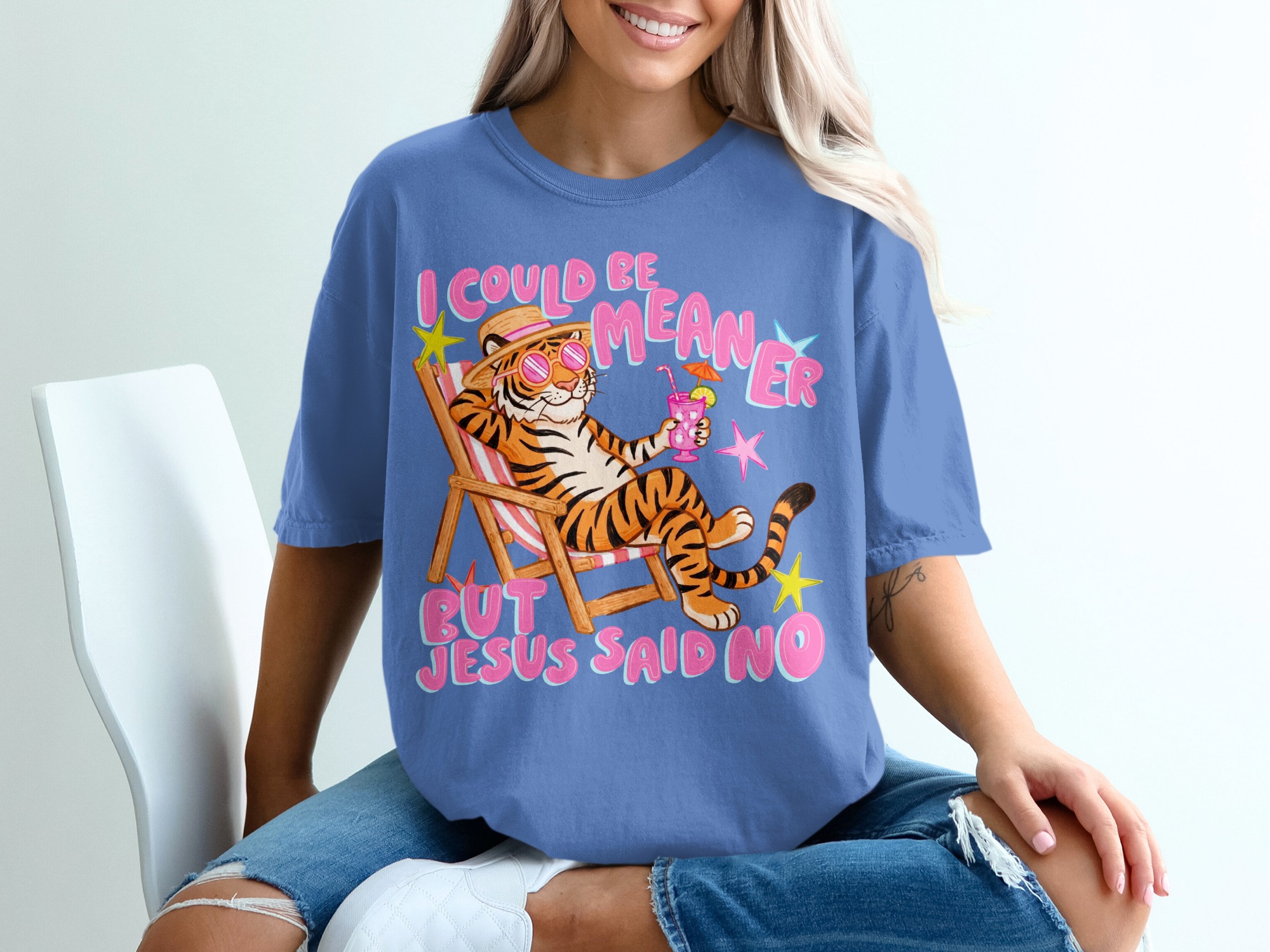 Sarcastic Jesus Said No T-Shirt, Funny Christian Meme Tee, Chill Tiger Vacation Shirt, Witty Faith Humor Gift, Bible Quote Tee - Image 20