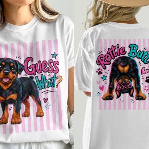 Playful Rottweiler T-Shirt, Comfort Colors ® Cute Puppy Dog Mom Gift, Y2K Aesthetic Tee, Vibrant Pet Lover Shirt