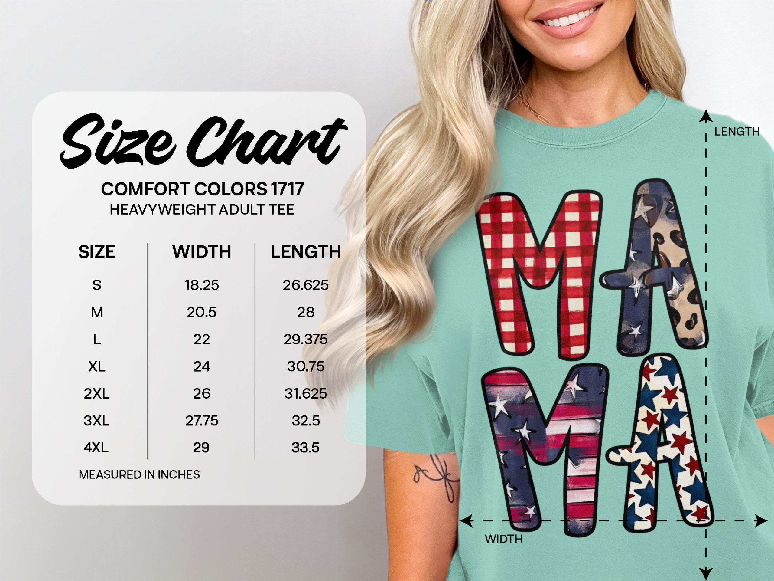 Patriotic Mama T-Shirt, American Flag Leopard Buffalo Plaid Mom Shirt, Fourth of July Tee, Distressed Americana Gift for Her - Image 5