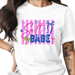 Salt Babe T-Shirt, Beach Lover Gift, Trendy Summer Vacation Tee, Coastal Cowgirl Vibe, Tropical Resort Wear Shirt for Her
