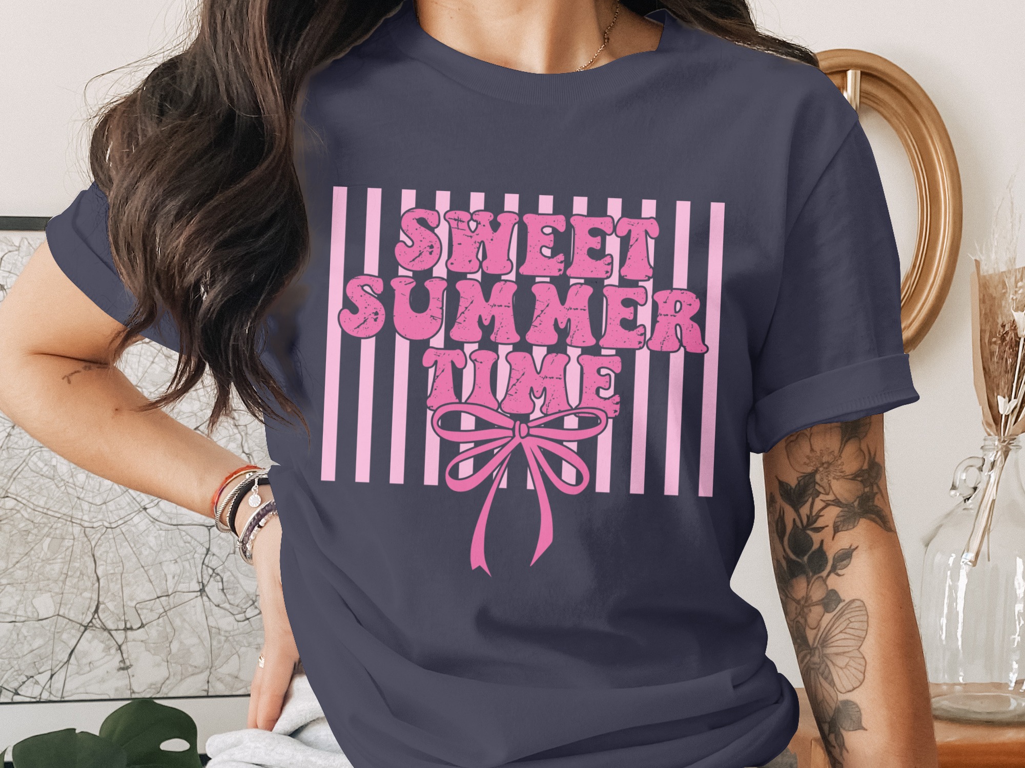 Sweet Summer Time T-Shirt, Retro Pink Vibe Tee, Y2K Aesthetic Vacation Top, Beach Trip Outfit Gift For Her - Image 3