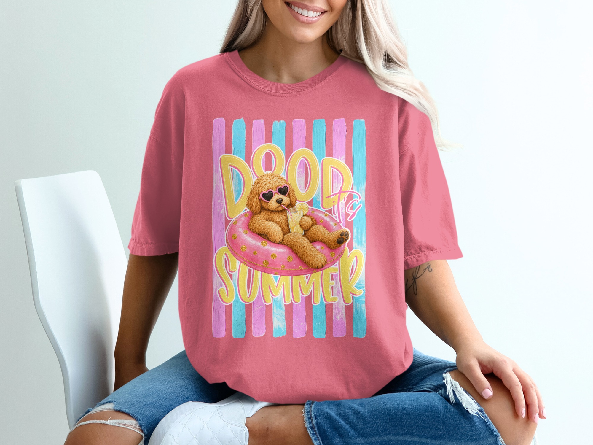 Comfort Colors® Dood It's Summer Goldendoodle T-Shirt, Dog Mom Gift, Funny Summer Vacation Shirt, Cute Doodle Dog Lover Tee, Preppy - Image 16