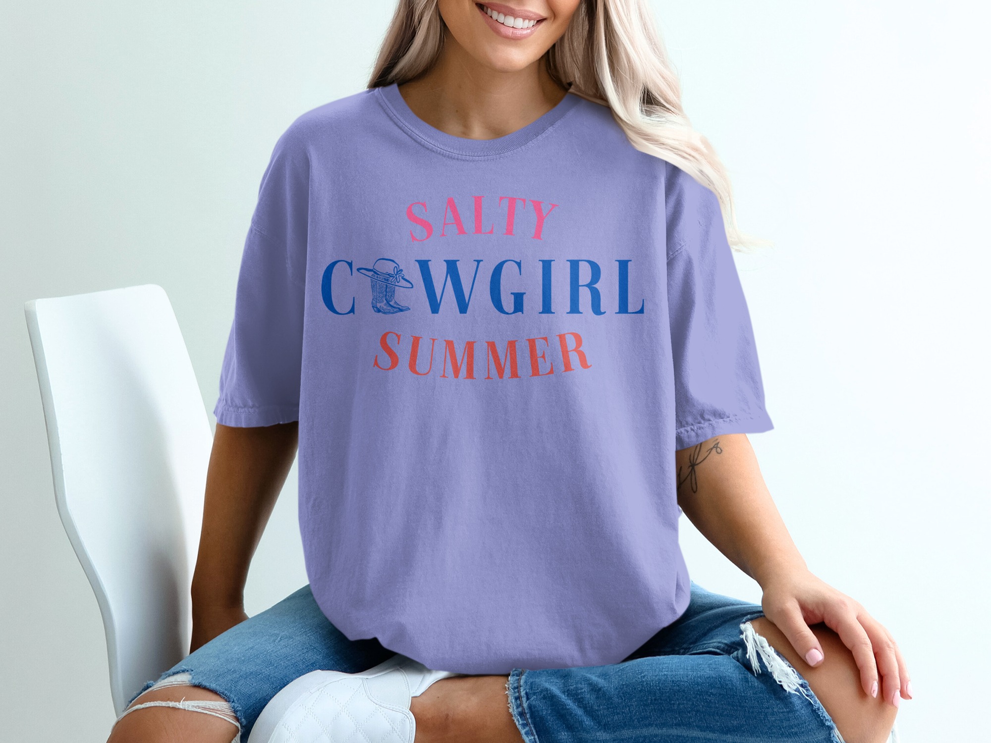 Salty Cowgirl Summer T-Shirt, Western Graphic Tee, Funny Cowgirl Shirt, Beach Vacation Outfit, Rodeo Girl Apparel, Gift for Her - Image 18