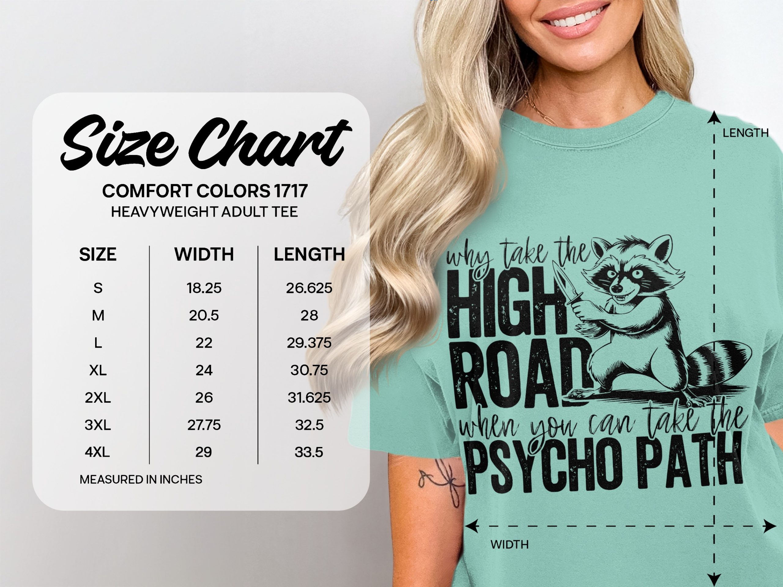 Raccoon Knife T-Shirt, Funny Psycho Path Tee, Sarcastic Dark Humor Shirt, Trash Panda Graphic Tee, Quirky Animal Lover Gift - Image 4