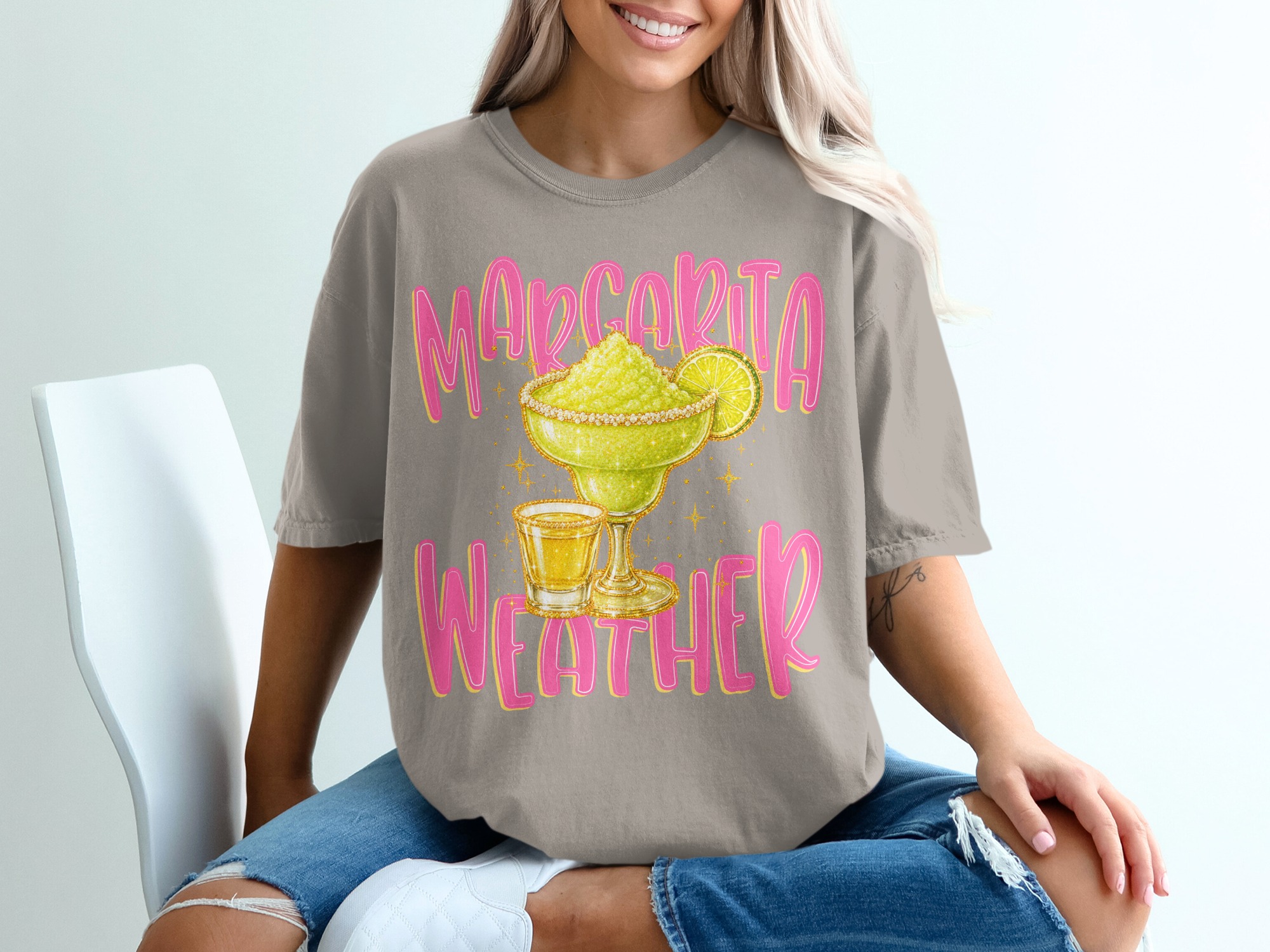 Margarita Weather T-Shirt, Sparkling Cocktail Tee, Girls Trip Shirt, Summer Party Top, Bachelorette Party Gift for Her, Fun Vacation Apparel - Image 11