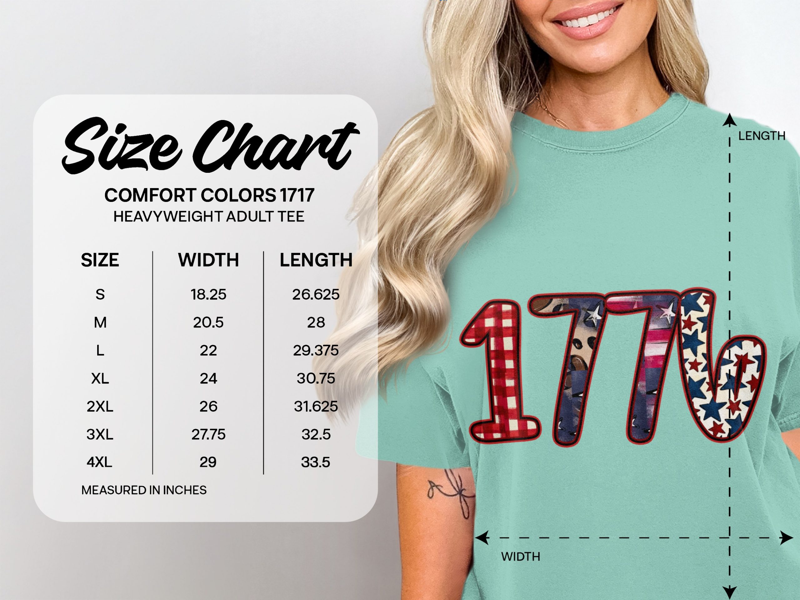 1776 Patriotic T-Shirt, Fourth of July America Tee, Distressed Americana Design, Independence Day Buffalo Plaid Leopard Print - Image 6