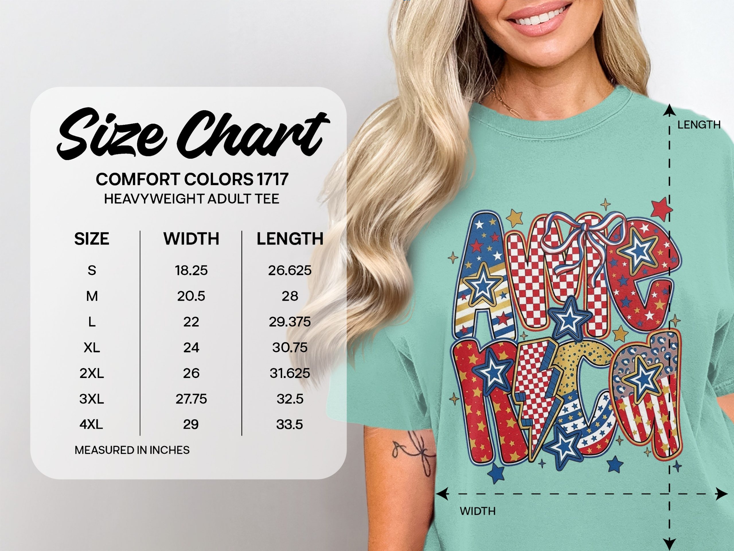 America T-Shirt, Patriotic 4th of July Tee, USA Flag Red White Blue Top, Western Boho Celebration Graphic Shirt - Image 4