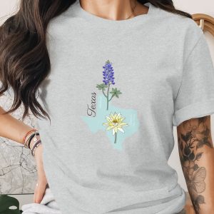 Texas Bluebonnet Water Lily T-Shirt, State Flower Texas Tee, Botanical Nature Lover Gift, Southern Pride Texas Shirt, Lone Star State