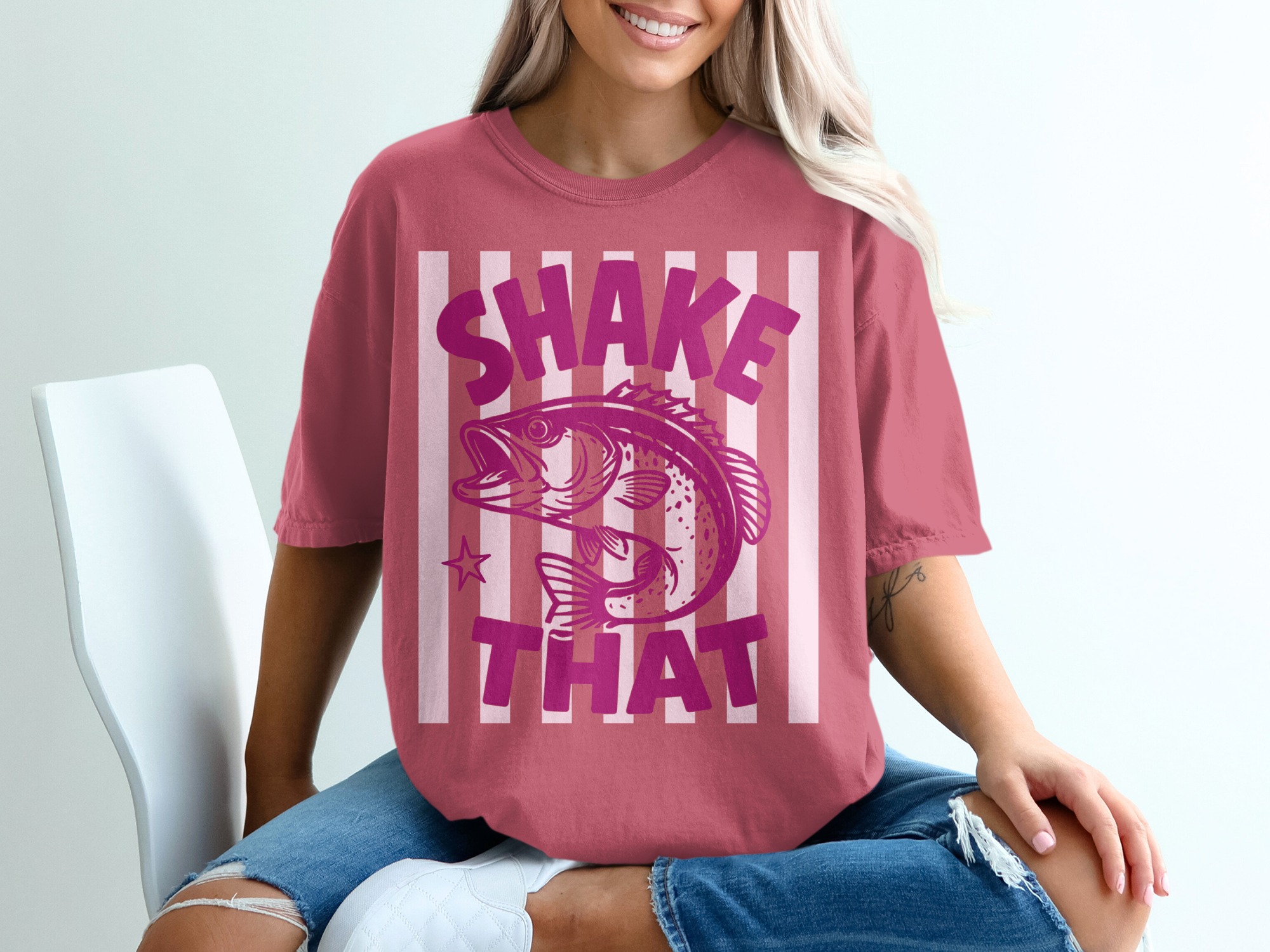Comfort Colors® Shake That Bass Fishing T-Shirt, Funny Angler Shirt, Lake Life Tee, Boating Vacation Outfit, Outdoors Gift - Image 15