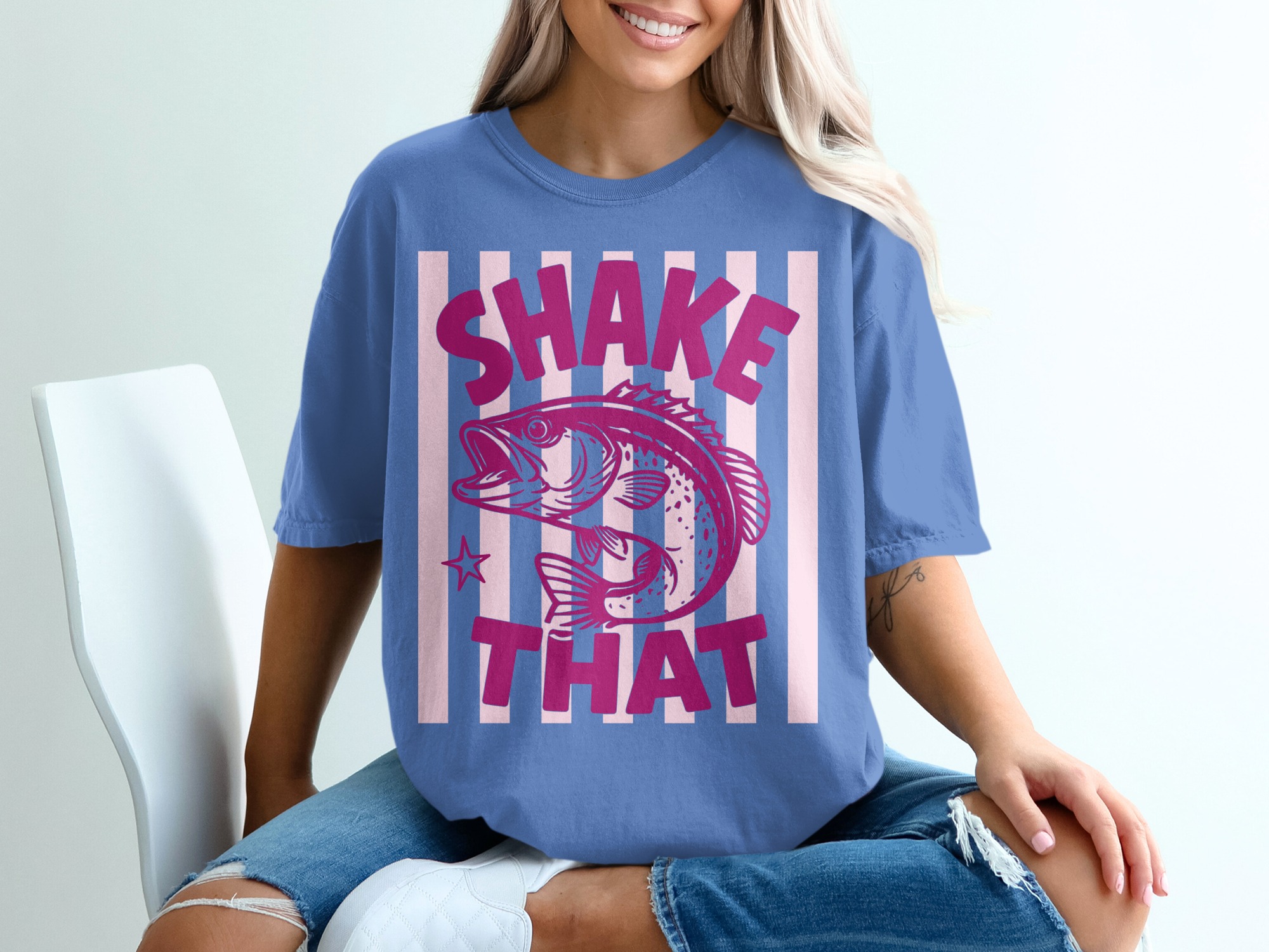 Comfort Colors® Shake That Bass Fishing T-Shirt, Funny Angler Shirt, Lake Life Tee, Boating Vacation Outfit, Outdoors Gift - Image 20