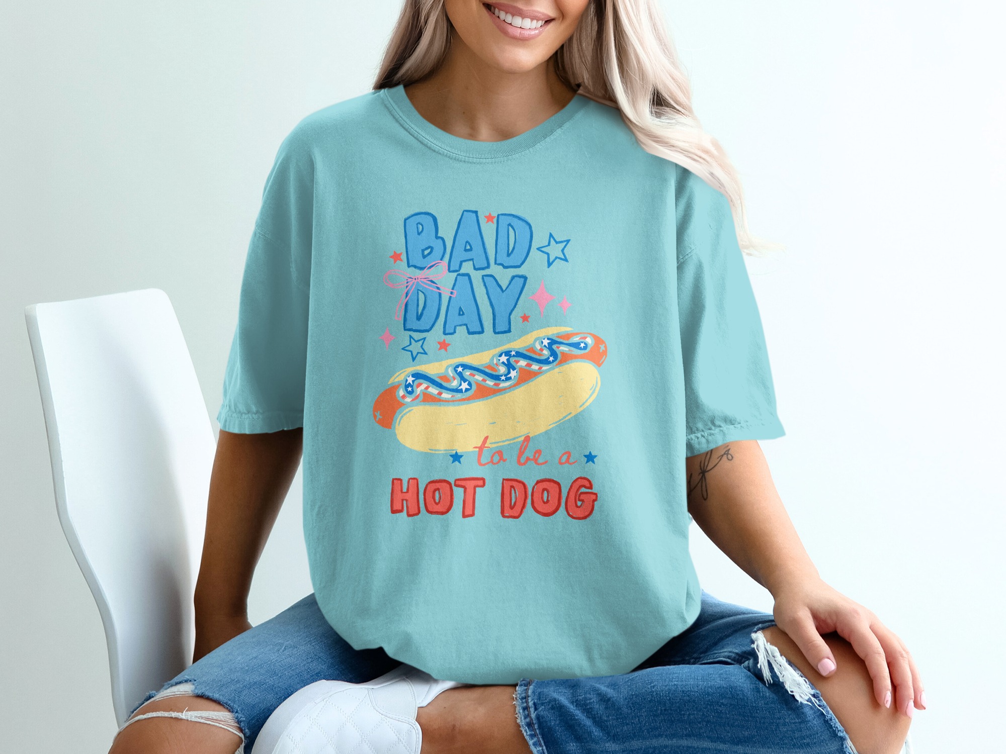 Bad Day To Be A Hot Dog Funny Patriotic T-Shirt, 4th of July Summer BBQ Tee, Humorous Foodie Pun Shirt, Grill Master Gift - Image 19
