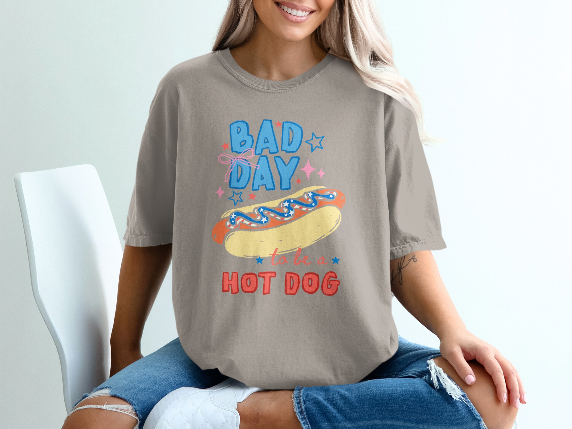 Bad Day To Be A Hot Dog Funny Patriotic T-Shirt, 4th of July Summer BBQ Tee, Humorous Foodie Pun Shirt, Grill Master Gift - Image 11