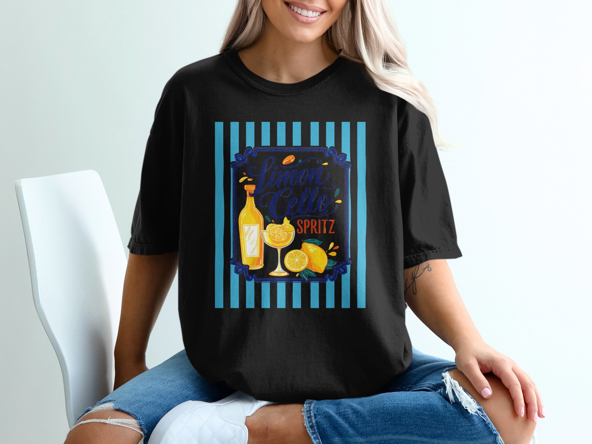 Limoncello Spritz T-Shirt, Italian Summer Vacation Tee, Lemon Aperitivo Cocktail Shirt, Italy Travel Gift for Her, Aesthetic Brunch Top - Image 5