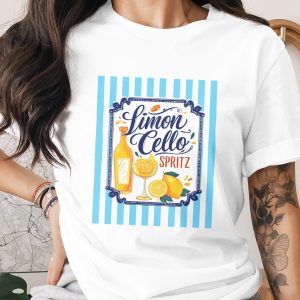 Limoncello Spritz T-Shirt, Italian Summer Vacation Tee, Lemon Aperitivo Cocktail Shirt, Italy Travel Gift for Her, Aesthetic Brunch Top