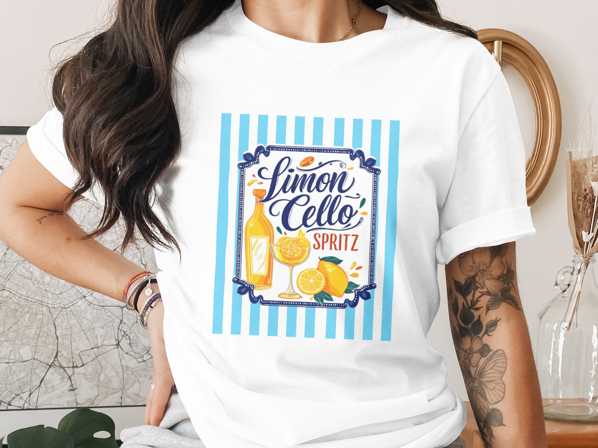 Limoncello Spritz T-Shirt, Italian Summer Vacation Tee, Lemon Aperitivo Cocktail Shirt, Italy Travel Gift for Her, Aesthetic Brunch Top