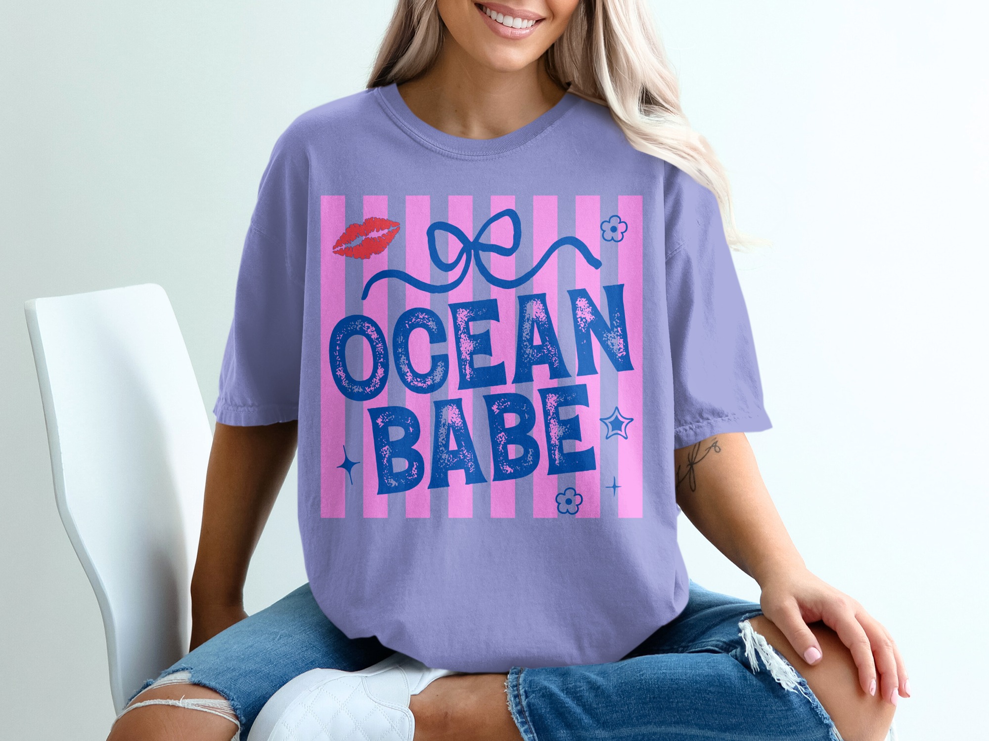 Ocean Babe T-Shirt, Y2K Beach Vacation Tee, Trendy Summer Shirt for Her, Coastal Aesthetic Top, Fun Bachelorette Trip Gift - Image 18