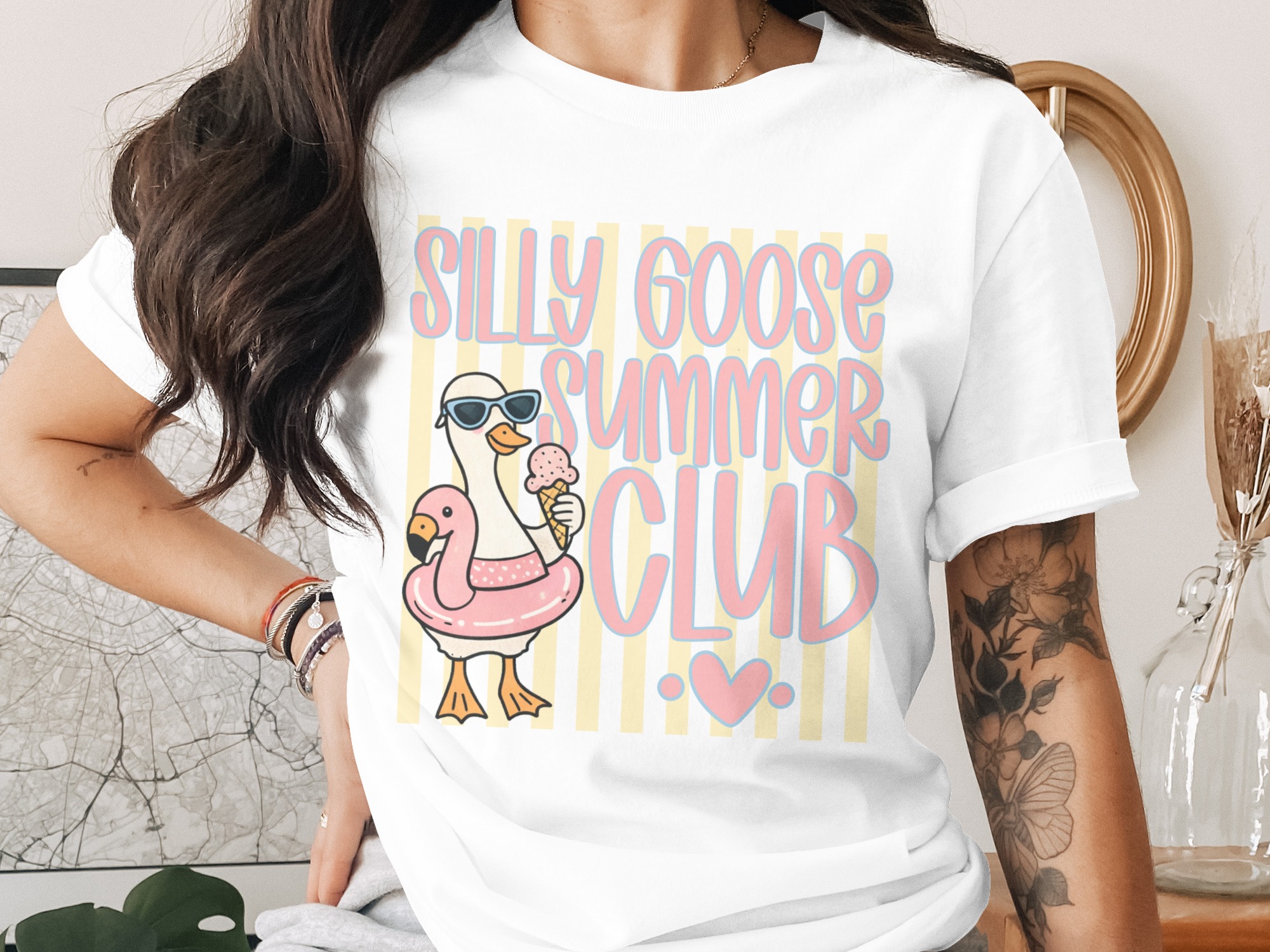 Silly Goose Summer Club Retro Fun T-Shirt