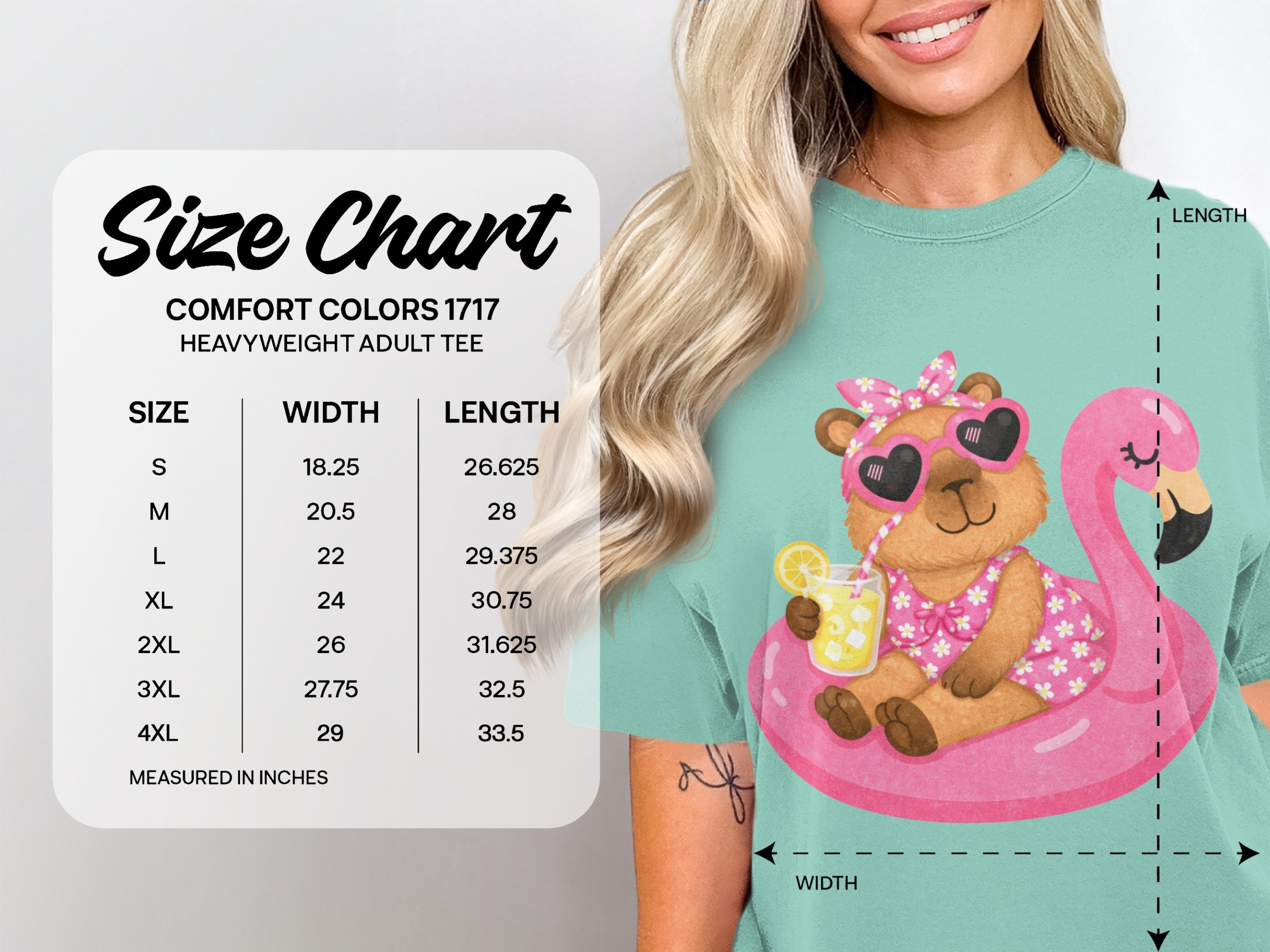 Relaxing Capybara Flamingo Float Summer T-Shirt - Image 4
