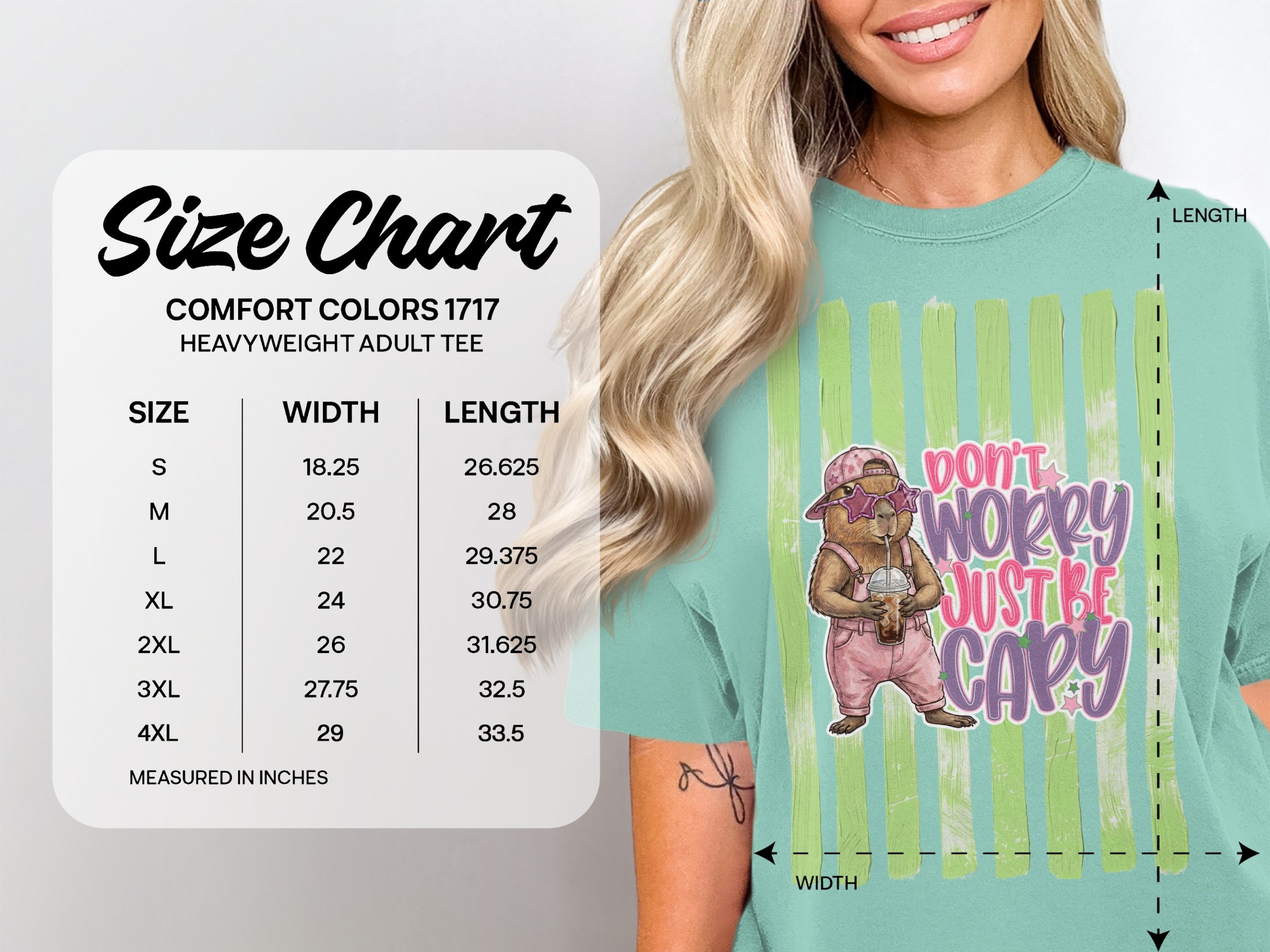 Comfort Colors® Capybara T-Shirt, Don't Worry Just Be Capy Tee, Cute Animal Lover Gift, Funny Meme Shirt, Trendy Aesthetic Top, Y2K Style - Image 5