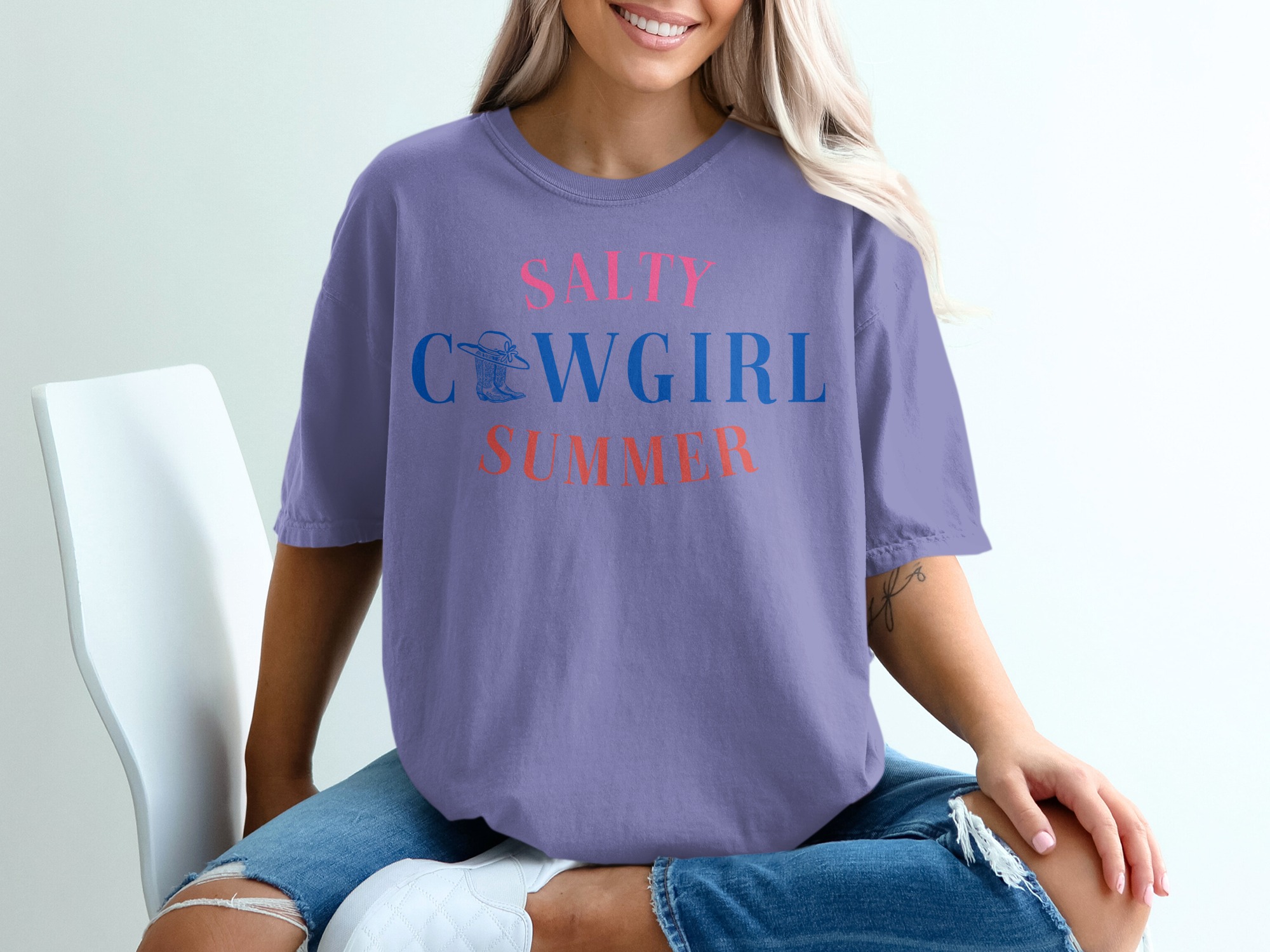 Salty Cowgirl Summer T-Shirt, Western Graphic Tee, Funny Cowgirl Shirt, Beach Vacation Outfit, Rodeo Girl Apparel, Gift for Her - Image 13
