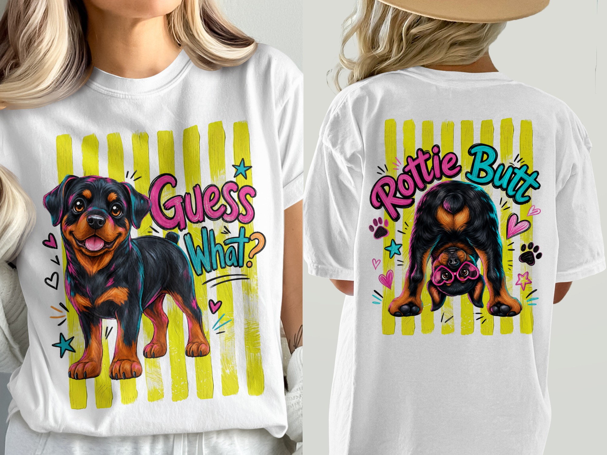 Guess What Rottweiler T-Shirt, Comfort Colors ® Happy Rottie Puppy Dog Lover Tee, Funny Pet Owner Gift, Vibrant Graphic Shirt, Cute Dog Mom