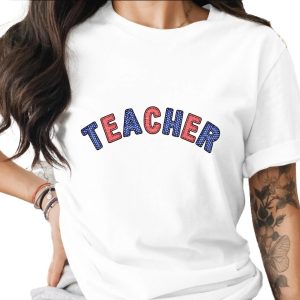 Patriotic Teacher T-Shirt | American Flag Teacher Shirt | Stars and Stripes Educator Tee | USA Teacher Gift | Back to School Appreciation