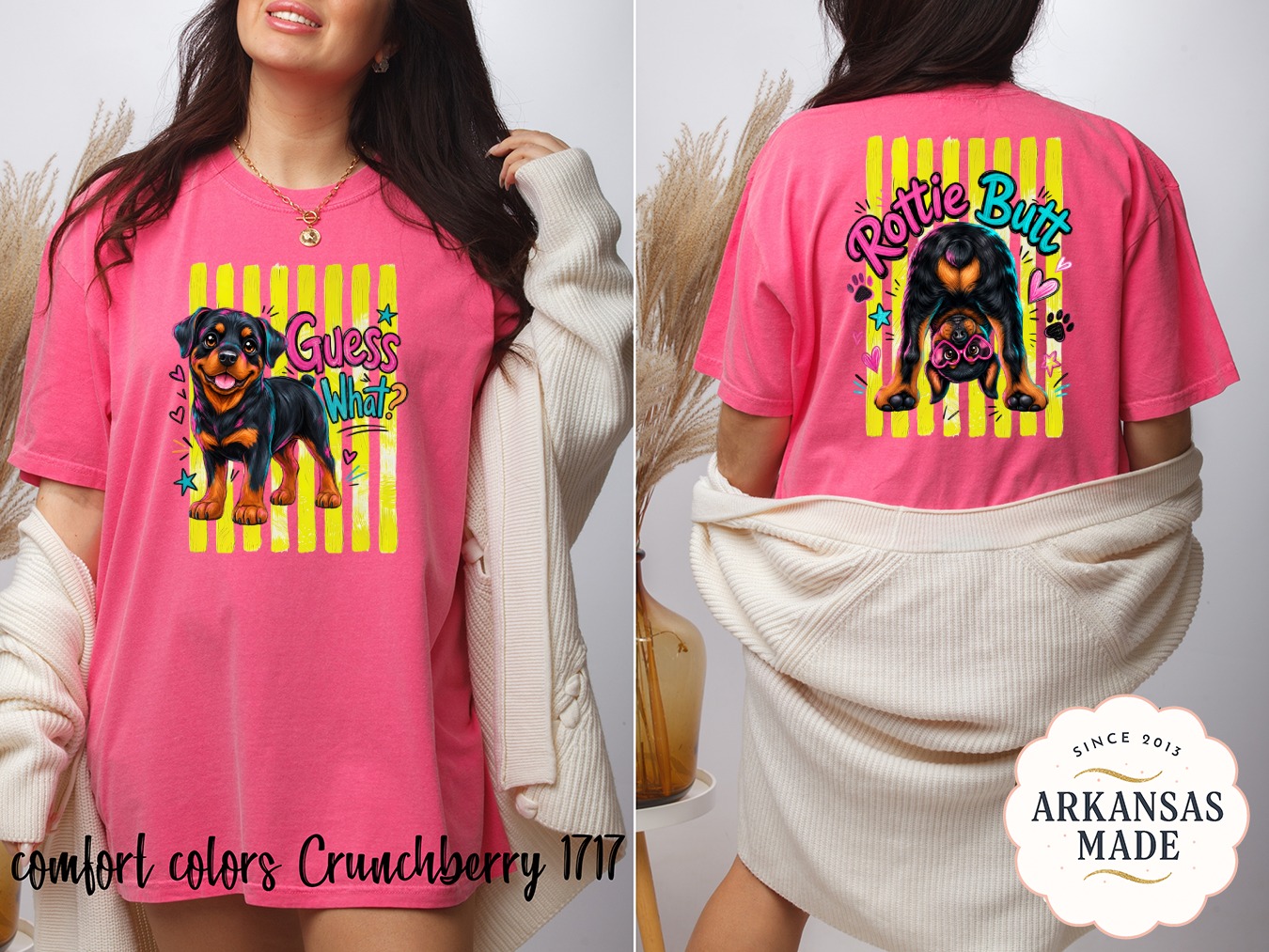 Guess What Rottweiler T-Shirt, Comfort Colors ® Happy Rottie Puppy Dog Lover Tee, Funny Pet Owner Gift, Vibrant Graphic Shirt, Cute Dog Mom - Image 4