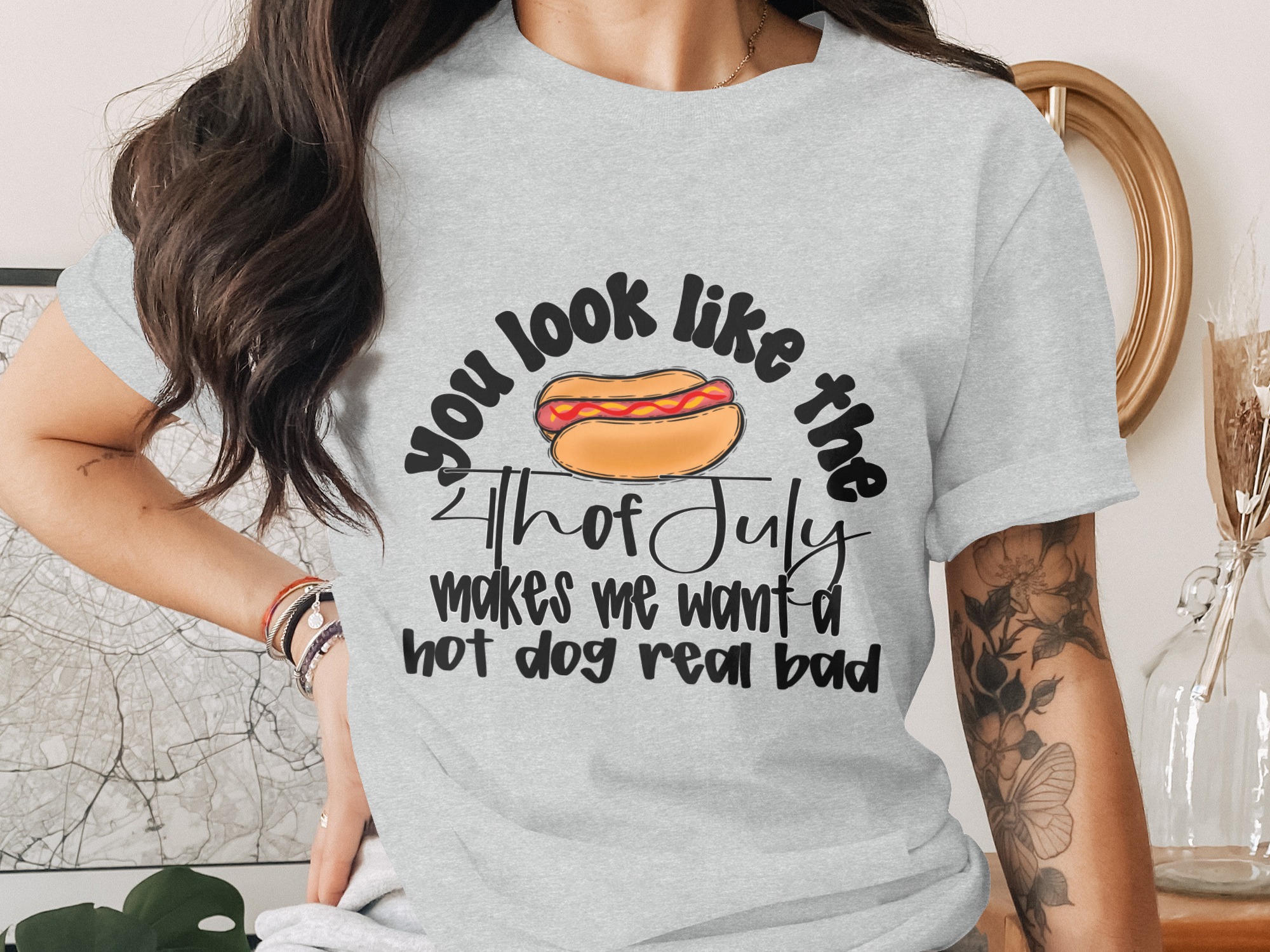 Funny 4th of July Hot Dog T-Shirt, Independence Day Tee, Patriotic Summer BBQ Gift, Witty July Fourth Hot Dog Lover Apparel - Image 2