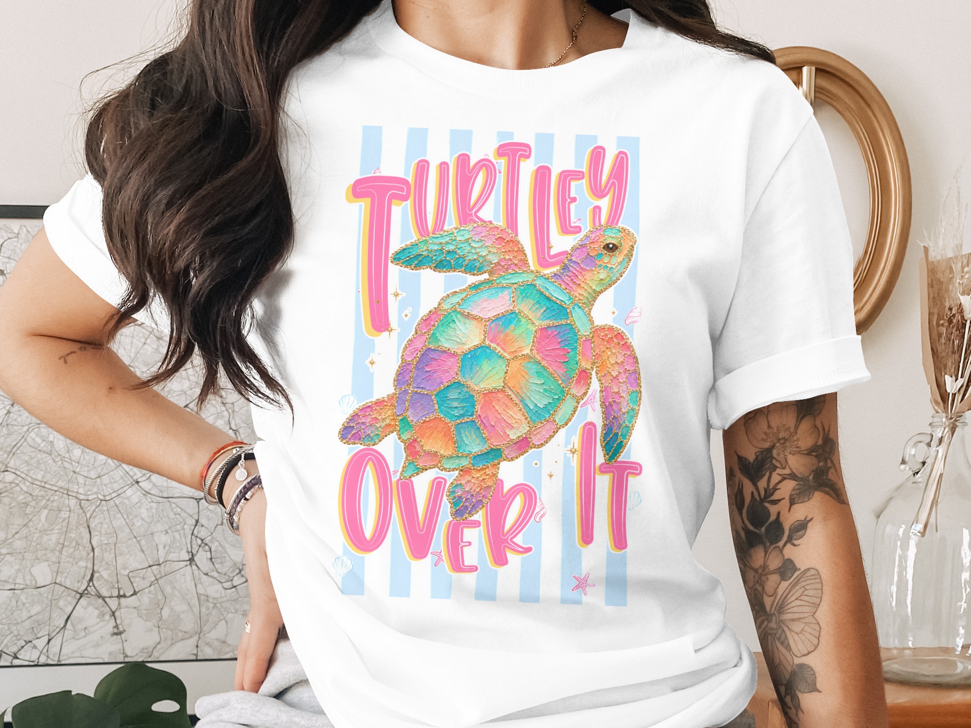 Comfort Colors® Turtley Over It T-Shirt, Funny Sea Turtle, Coastal Beachy Tee, Sarcastic Summer Top, Vacation, Cute Animal Lover Gift