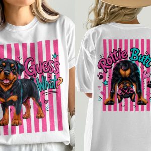 Rottweiler Puppy T-Shirt, Comfort Colors ® Cute Dog Lover Tee, Guess What Graphic Shirt, Vibrant Rottie Pet Parent Gift for Her, Aesthetic