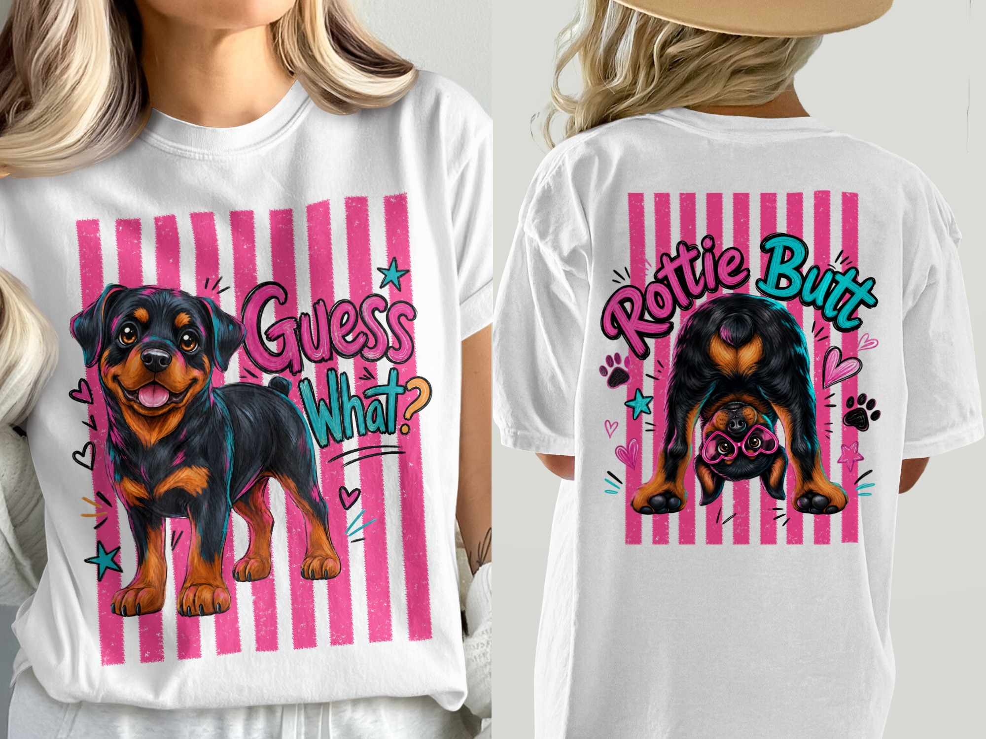 Rottweiler Puppy T-Shirt, Comfort Colors ® Cute Dog Lover Tee, Guess What Graphic Shirt, Vibrant Rottie Pet Parent Gift for Her, Aesthetic