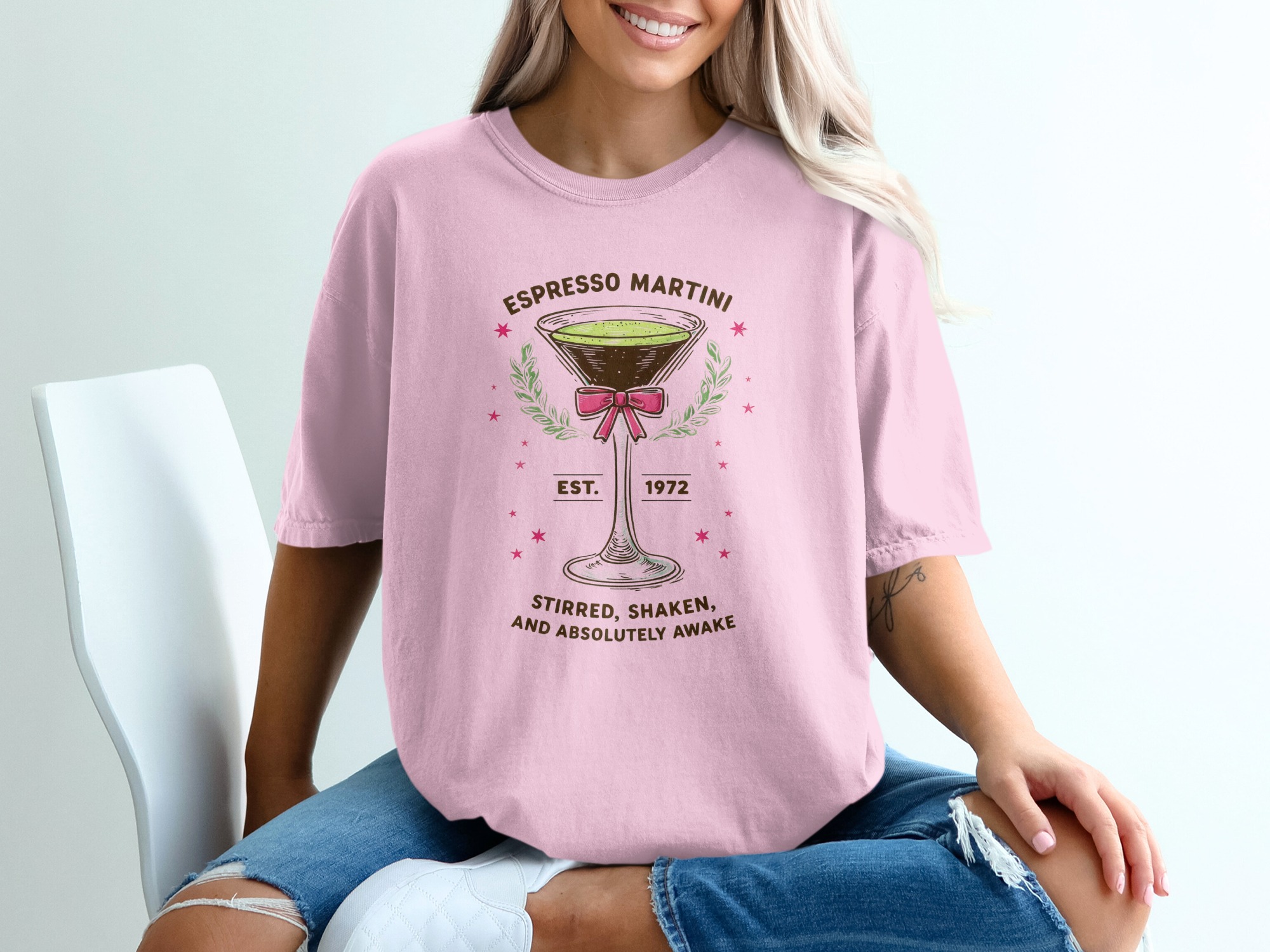 Comfort Colors® Espresso Martini T-Shirt, Retro Cocktail Lover Tee, Est 1972 Drink Shirt, Stirred Shaken Absolutely Awake Coffee Martini - Image 17