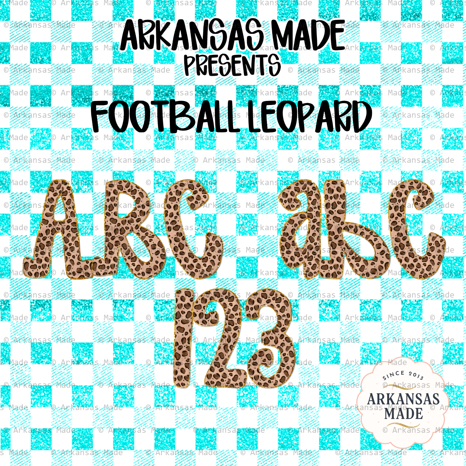 Leopard Print Alphabet PNG, Football Leopard Digital Alpha PNGs, Full Animal Print Font & Numbers for Game Day Crafts, Commercial Use - Image 5