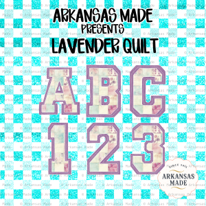 Lavender Quilt Alpha PNG Digital Alphabet Letters, Patchwork Font Sublimation Design, Cottagecore Craft Supply Download