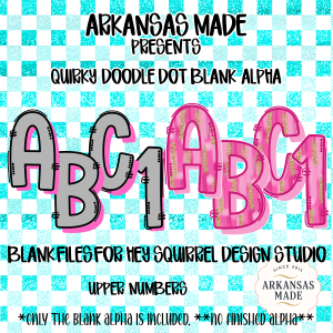 Blank Alpha PNGs Quirky Doodle Dot Glitter Alphabet Digital Download Files for Sublimation Custom Tumblers T-Shirts Hey Squirrel Design