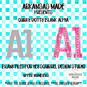 Blank Alpha PNGs Quirky Dotty for Hey Squirrel Digital Studio | Custom Letters Numbers Files Download