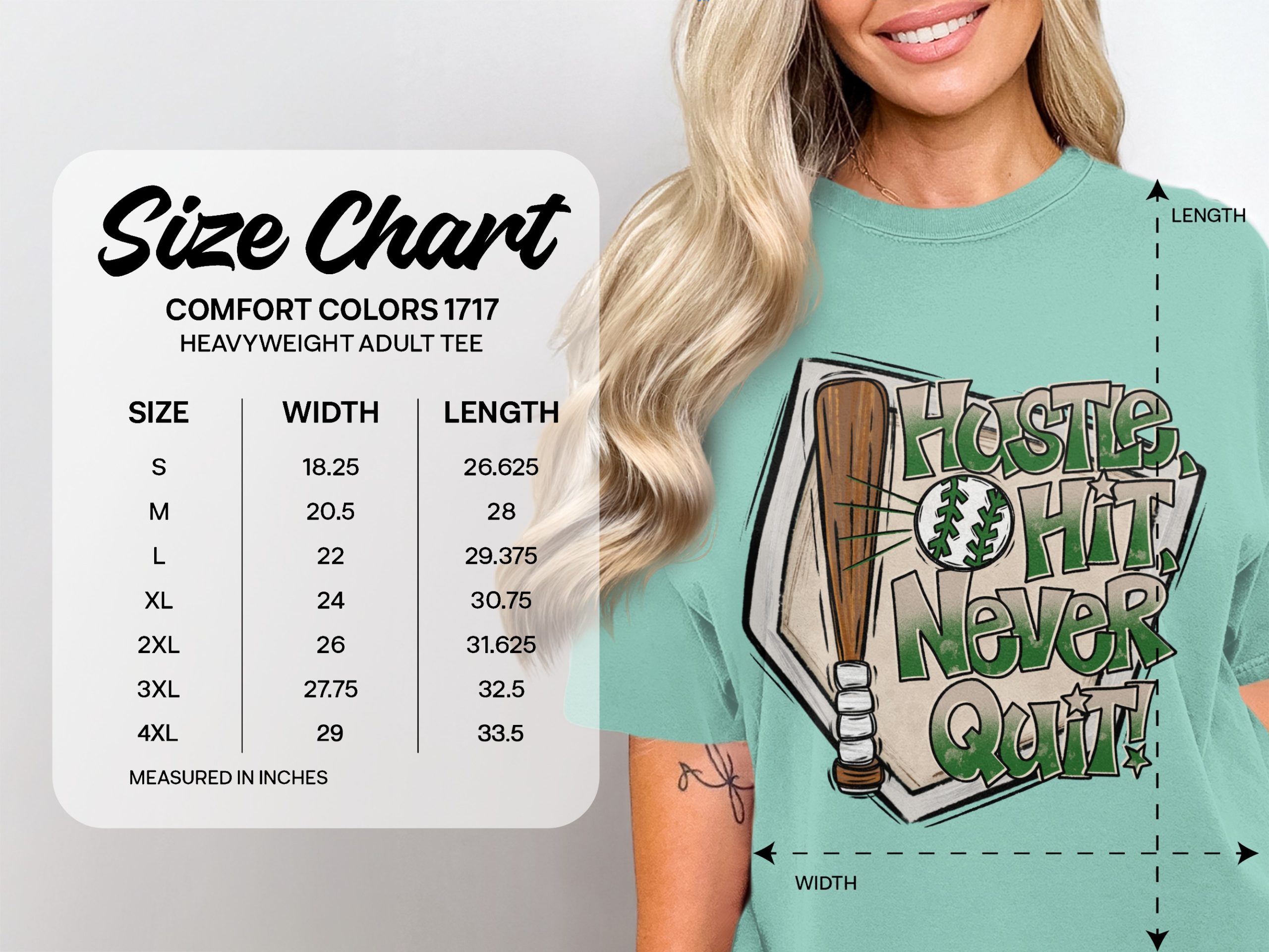 Hustle Hit Never Quit Baseball T-Shirt for Sports Fans, Baseball Mom Gift, Softball Coach Tee, Game Day Apparel - Image 4