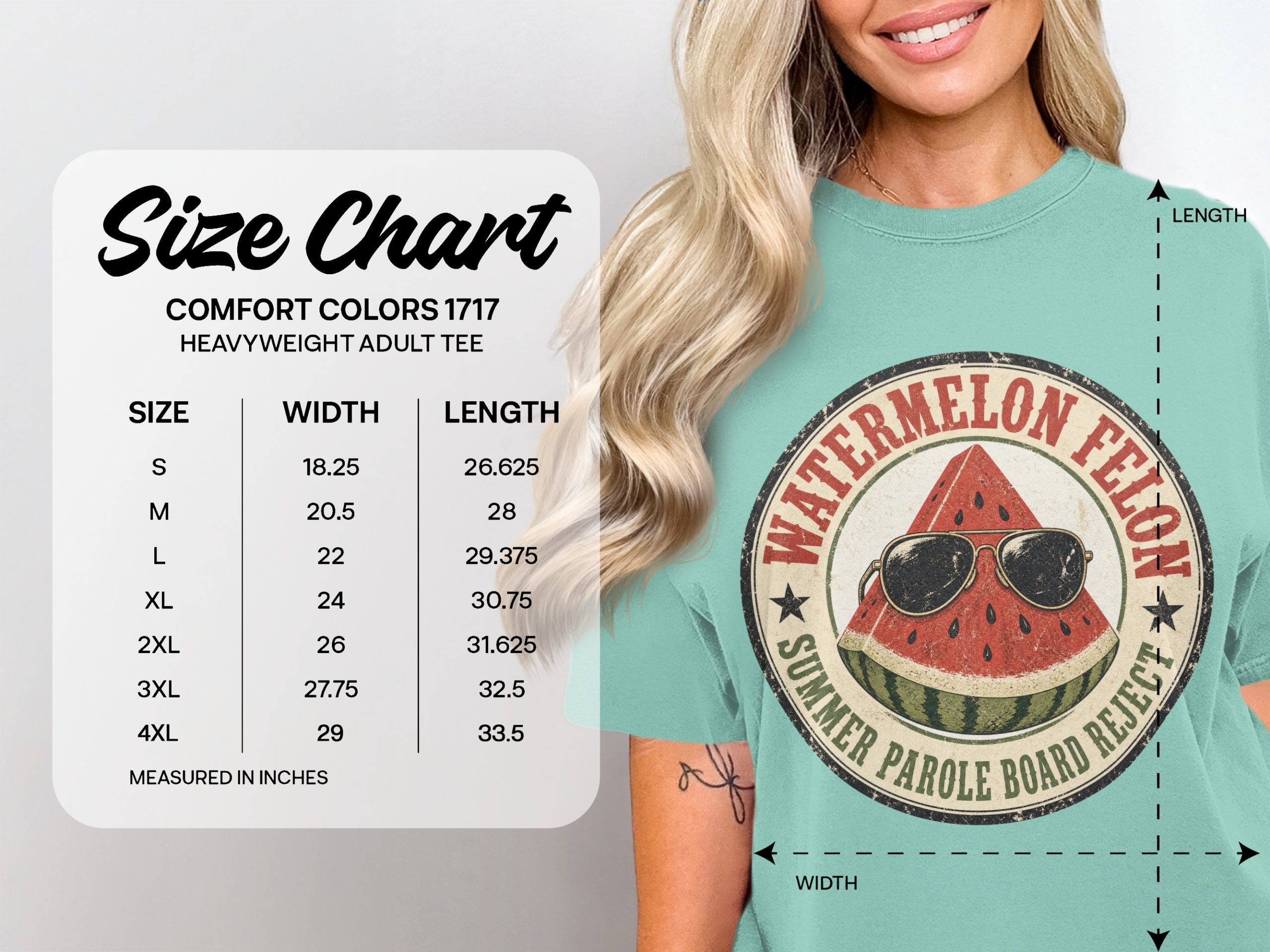 Funny Watermelon Felon T-Shirt | Retro Summer Parole Board Reject Graphic Tee | Hilarious Vintage Style Sarcastic Humor Shirt - Image 4