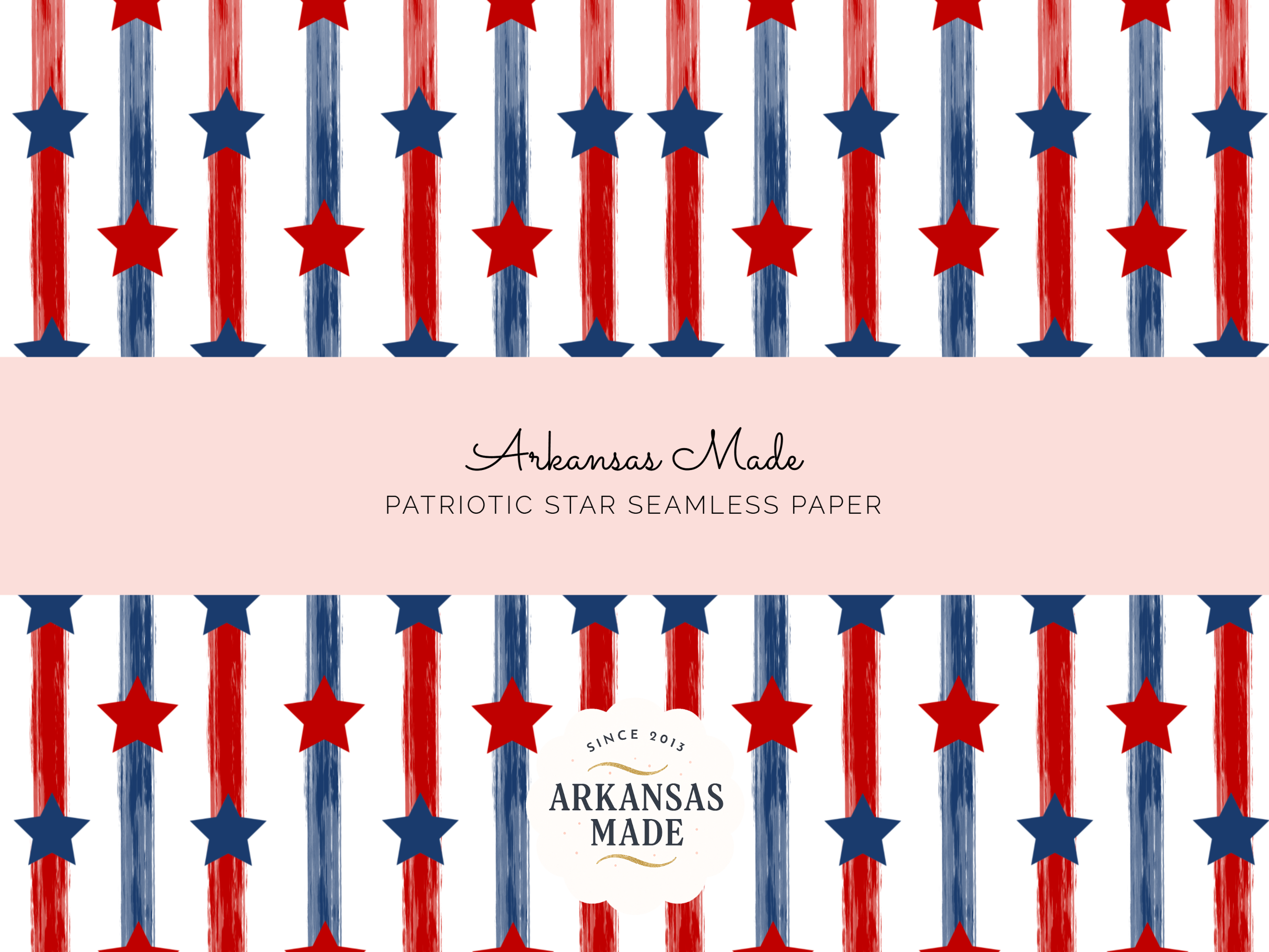 Patriotic Digital Paper Red Blue Stars Stripes Distressed Americana Seamless Pattern for July 4th Crafting and Scrapbooking
