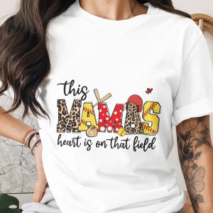 Baseball Mom Shirt, Comfort Colors ®, Softball Mama T-Shirt, Game Day Leopard Print, Polka Dot Mom Gift